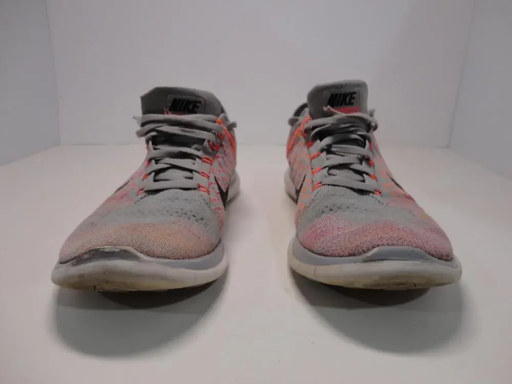 Nike Free 4.0 Flyknit Shoes Womens Size 11 Gray Multicolor Sneakers 717076-002